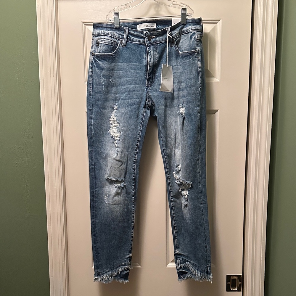 KanCan mid rise ankle skinny Distressed Blue Jeans size 11 / 29